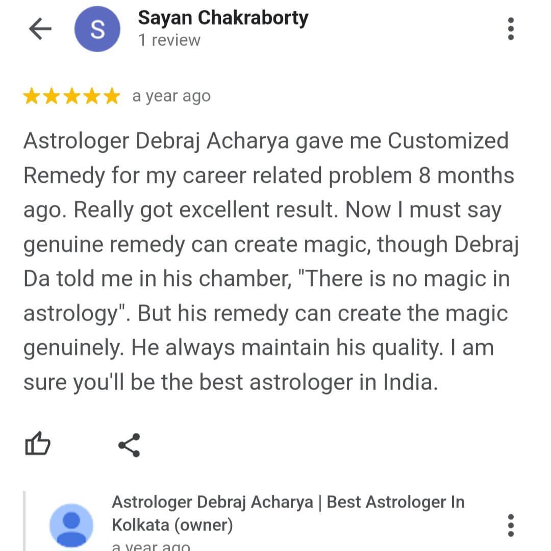 Client Feedback of Best Astrologer Debraj Acharya